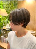 lond惇平　大人ガーリーショートグレージュカラープリカール