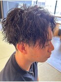 メンズマッシュパーマツイストスパイラルパーマ波巻きパーマ