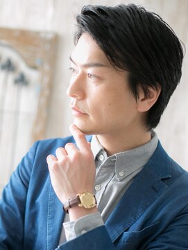 グルーミングサロン バーバー キャッスル 北浦和西口(Grooming salon Barber Castle) かき上げ七三分けブラック短髪ショートX北浦和