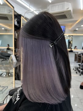 ラピス 渋谷本店(Lapis) インナーカラー/ホワイトラベンダー/レイヤーカット/髪質改善