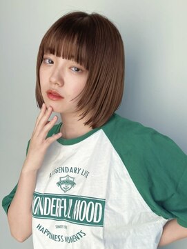 トリッカ 銀座(tricca) ベージュカラー/ボブ/顔まわりレイヤー/前髪/イメチェン