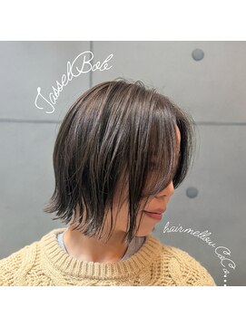 ヘアメロウ ココ(hair mellow CoCo...) 切りっぱなしボブ × オリーブベージュ