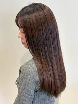 オンフ(ONFFO) マロンベージュ 前髪カット ストレート 髪質改善透明感カラー