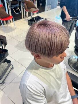 アース 南福島店(HAIR&MAKE EARTH) メンズ×ミルクティーカラー