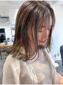 前髪スタイルとブリーチを使わないココアブラウン◎