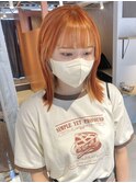 【中澤彩乃】ケアブリーチオレンジベージュオン眉前髪カットロブ