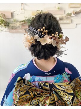 ヘアセットサロンエッジ(Edge) 加賀友禅で成人式アップヘア