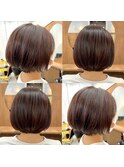 丸みショートボブ×ブラウンカラー20代30代
