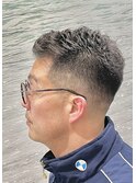 メンズフェード×ナチュラルアイロンパーマ