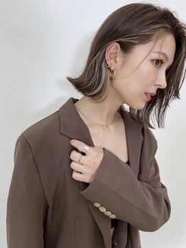 サイン 表参道(SIGN) 韓国ヘアグレージュカラーブリーチ無し髪質改善イヤリングカラー