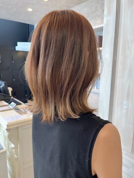 福山人気20代30代40代ブリーチなしハニーベージュ艶髪外ハネ美髪