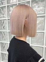 サンクプロジェクト(cinq PROJECT) ハイトーン切りっぱなしショートボブミルクティーピンクベージュ