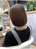 20代30代40代透明感グレージュ極細ハイライト 