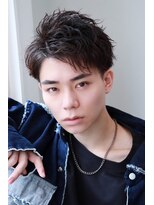 ネイビー(NAVY) ラフにキマる。無造作アップバングショート