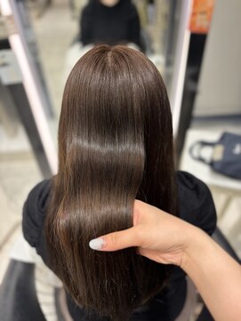 パーマ落としラボ アピッシュ 銀座(apish) パーマ落とし×透明感カラーで柔らかストレート