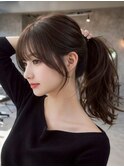 【髪質改善】イメチェン春アップスタイル顔周り×透明感カラー
