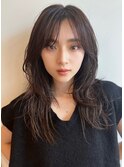 顔周りレイヤーカットくびれヘアミルクティーベージュカラー韓国