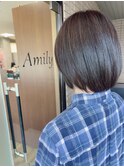 ショートボブ丸みショート小顔髪質改善艶感耳かけショート大人