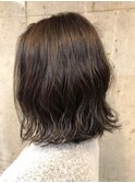 ボブパーマナチュラルブラウンカラー30代40代