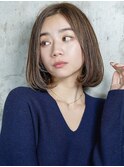 小顔セミウェットウェーブピンクベージュハイライトカラー