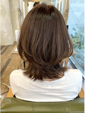 アリスバイアフロート 自由が丘(ALICe by AFLOAT) 大人ミディレイヤー（くすみブルーミニウルフデジタルパーマ