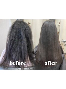 縮毛矯正をしていないかのような、自然で柔らかな仕上がりが嬉しい。しなやかな指通りで毎日がもっと快適に