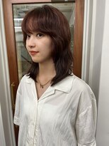 ガーランドギンザ(Garland Ginza)&nbsp;レイヤーカット　暖色カラー　オレンジブラウン