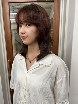 ガーランドギンザ(Garland Ginza) レイヤーカット　暖色カラー　オレンジブラウン