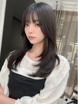 ノイズオオサカ 梅田店(NOISM OSAKA) 小顔外ハネミディアムアッシュ20代30代40代くびれミディ韓国ヘア