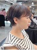大人ガーリー×チョコレートカラーショート30代40代50代