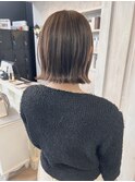 福山美容室caary切りっぱなしボブマロンブラウン透明感髪質改善