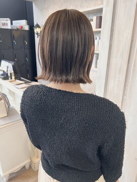 キャアリー(Caary) 福山美容室caary切りっぱなしボブマロンブラウン透明感髪質改善