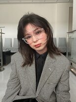 トリッカ シブヤ(TRICCA SHIBUYA)&nbsp;くびれミディアムレイヤー/シースルーバング/暗髪ブラウン