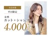 【平日限定】女性カット+シャンプーブロー 4000円