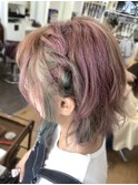 遊び心をプラス★ポイントカラーで彩り髪