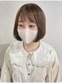 ころんとボブ×ミルクティーベージュカラー