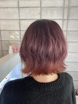 ビンナ(BINNA)&nbsp;ワインレッド×ピーチピンク　ボブレイヤー