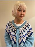 【CANNA/代官山/ケアブリーチ】ブロンド前上がりボブ