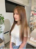 ミルクティーベージュ ハイトーン ケアブリーチ 透明感カラー