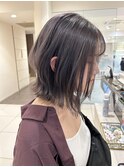 秋髪 ラベンダーグレージュ ミディアム