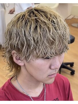 ビカム 名駅(become) 【外国人風ブリーチウルフパーマ】メンズハイトーンカラー名古屋