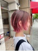 コーラルピンクショートボブ
