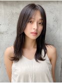 小顔 フェミニンロング メルティーカラー 似合わせカット"