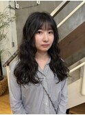 ロング　スタイリング簡単　パーマスタイル