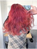 表参道・レッドヘア・ハイトーンロング・ケアブリーチ