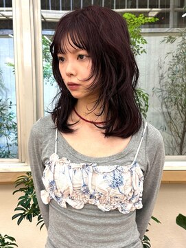 パークレーン アイス イヴェン アネックス(PARK LANE ICI yeven.anx) 春の艶髪◎ブリーチなしダブルカラーボルドーワインレッドYUKI