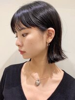 ピークアブー 原宿ハラカド(PEEK-A-BOO)&nbsp;耳かけ外ハネボブ/大人ヘア/クールモード/黒髪暗髪ぱっつん
