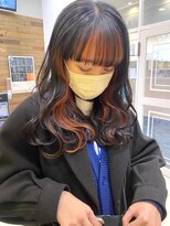 ナンバーセブン(N7) 顔まわりインナーカラー×オレンジ