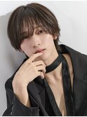メンズニュアンスシースルーラウンドマッシュウルフ