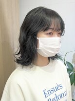 バイオレット 栄店(Violet)&nbsp;ブリーチなしカラー　オリーブカラー×癖毛風パーマ　TS-53